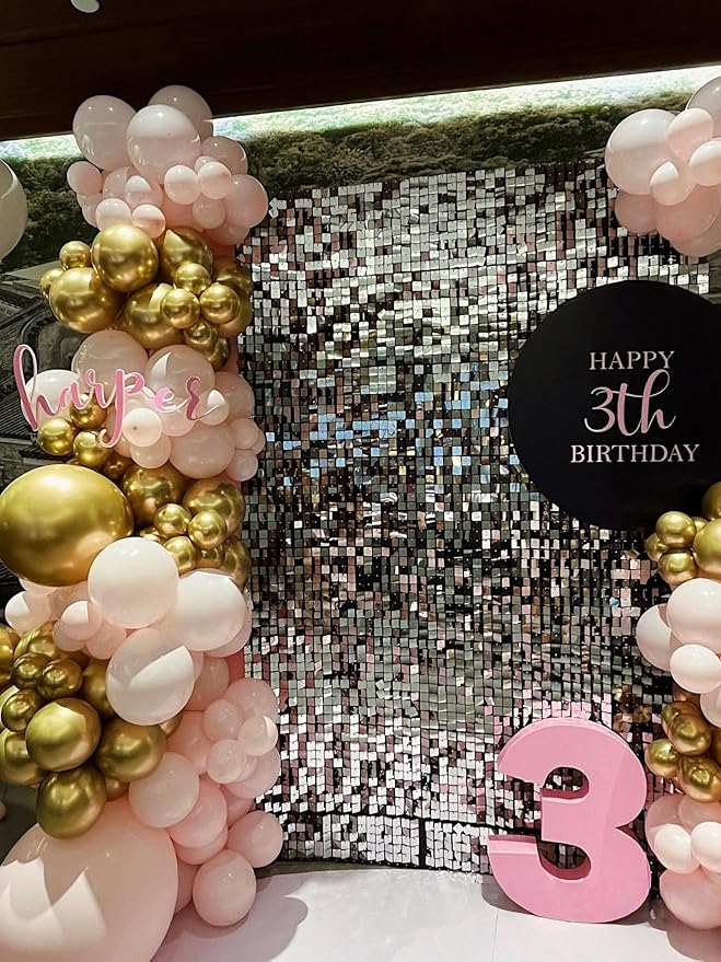 300 Pcs Pink Gold Balloons, 12 Inch Light Pink Metal Gold and White Bulk Latex Balloon, for Birthdays Weddings Baby Shower Party Decorations
