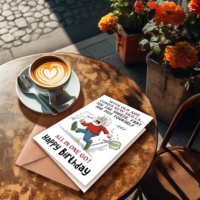 Funny Birthday Card for Grandpa Brother Husband Dad, Happy Birthday Card for Men Seniors, Funny Getting Older Birthday Card for Men, Old Age Bday Greeting Card