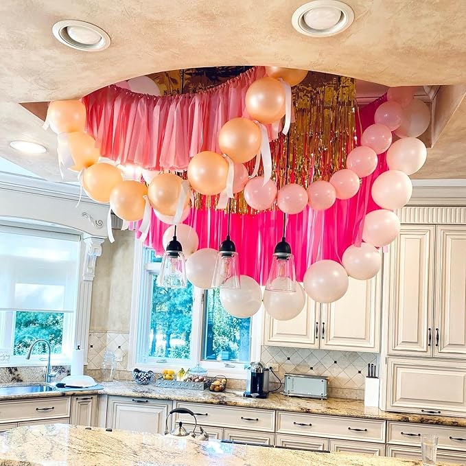 Pastel Pink Linking Balloons, 60PCS 6 Inch Small Baby Pink Link Balloons for Making Balloon Wall Heart Arch, Quick Linked Balloon for Girls Wedding Birthday Baby Shower Valentine's Party Decorations