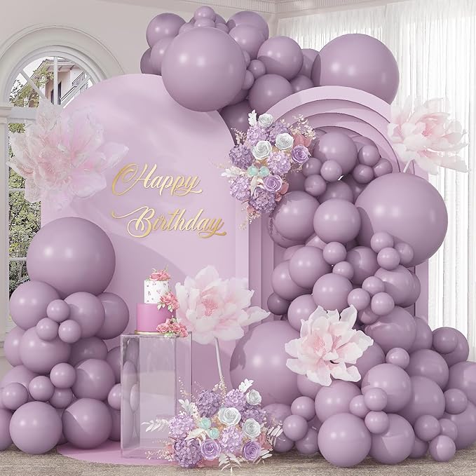 Dusty Purple Balloons Arch Taro Purple Balloons Garland 103pcs Retro Lavender Lilac Balloon Different Sizes Helium Latex Balloon Boho Birthday Party Decoration Wildflower Bridal Baby Shower Wedding