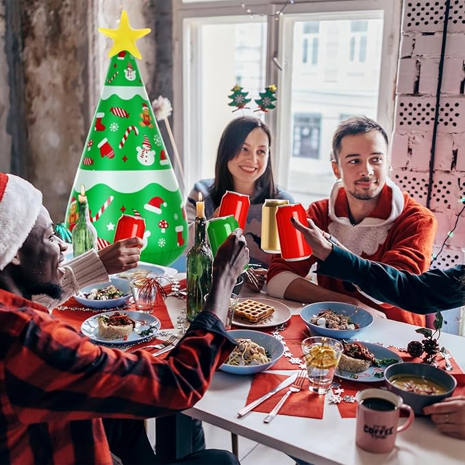 Hiboom 3 Pack Large Inflatable Christmas Tree Coolers Bulk 50 x 25 Inch Cool Beverage Coolers Gifts for Christmas Indoor Decorations