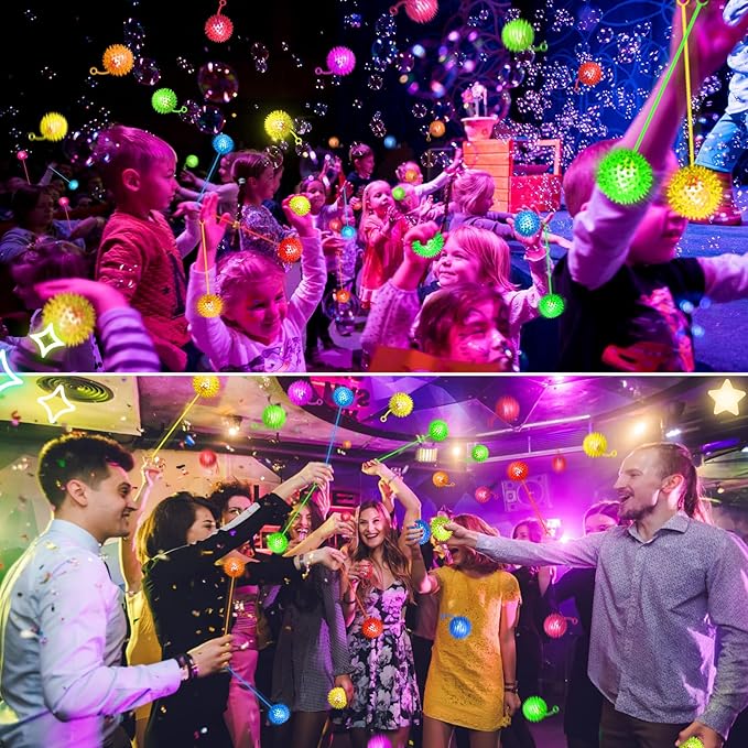 24PCS Light Up Ball, Bouncy Balls for Kids, 6 Colors Flashing Squeaky Ball, 2.2inch Light Up Toys, Balls for Toddlers 1-3, Easter Party Favors for Teens, Adults, Children