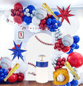 Baseball Balloon garland arch kit 150pcs Red Blue White Silver and Star Baseball bat glove foil balloons fot Sport theme Party Rookie Year 1st Birthday decorations