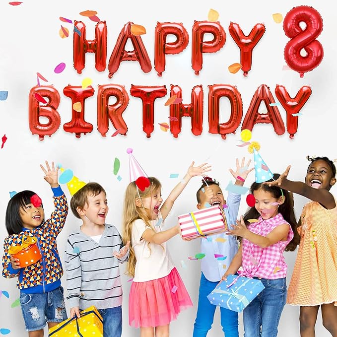 2 Set 20 Pcs Number Balloons 16 Inch Red 0-9 Number Mylar Foil Balloons Red Custom Digital Balloons for Birthday Party Engagement Graduations Anniversary Baby Shower Decor Party Supplies