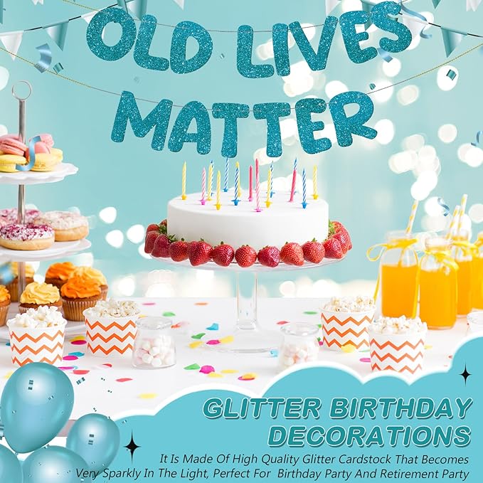 Fulmoon Pre Strung Banner 6.56 ft Funny Birthday Retirement Party Decorations 80th 70th 60th 50th Retirement Party Garland Bunting Decorations for Men Women(Teal)