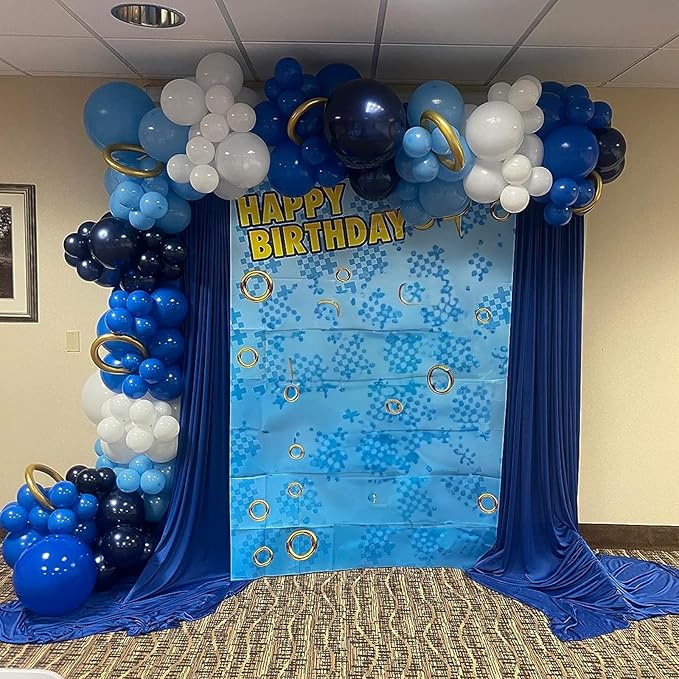 Blue and Black Balloon Arch Kit, 102 Pcs Navy Royal Latex Party Balloons Baby Light Blue Black Balloon Garland Kit for Graduation Boys Baby Shower Gaming Birthday Party Decorations