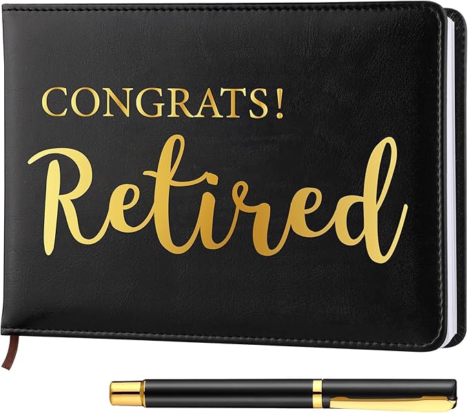 Ctosree Retirement Guest Book with Signature Pen Retirement Party Gift Supplies for Women Men Office Colleague Advice and Wishes Decorations(Novel)