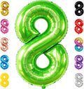 KatchOn, Light Green Number 8 Balloon - 40 Inch | Green Neon 8 balloon Number for 8th Birthday Decorations Boy | Number 8 Green Happy Birthday Balloons for 8th Anniversary Decorations
