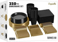 350 Pcs Black & Gold Plastic Plates For Party, Black & Gold Disposable Plates Set, 50 Of Each 9" Dinner Plate Set, 7" Dessert Plate, Cups, Napkins & Cutlery Plastic Dinnerware Exquisite