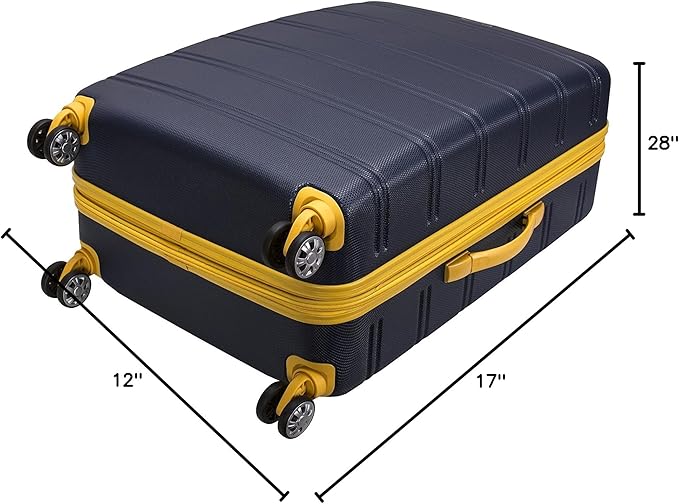 Rockland Melbourne Hardside 3 Piece Expandable Spinner Wheel Luggage Set, (20"/24"/28"), Navy