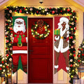 Blulu 2 Pack Christmas Porch Banners African American Christmas Porch Signs Black Santa Xmas Porch Sign Banners for Winter Holiday Party Indoor Outdoor Front Door Wall Yard Hanging Decorations