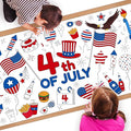 Childom 1 Pack Fourth of July Coloring Tablecloth for Kids,4th of July Crafts for Kids 30"x72" Giant Coloring Poster Table Cloth,Large Paper Poster Crafts Party Activities,4th of July Paper Tablecloth