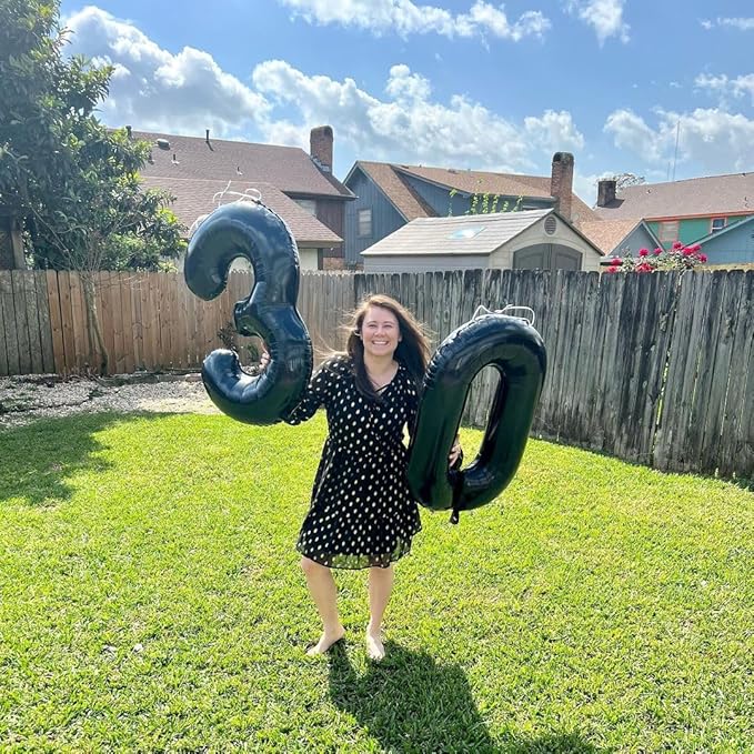 Black Number 3 Balloon 40 Inch, 3 Balloon Number, 3rd Birthday Decorations, Black Party Supplies for Boys Girls