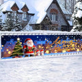 Merry Christmas Banner Santa Claus Christmas Decorations for Home 79x18 Inch Large Outdoor Xmas Backdrop with Snowman Tree Lights for Holiday Party Wall Yard Fence Indoor Decor