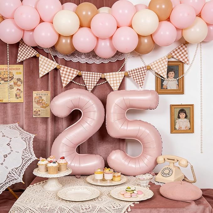 40 In Matte Pink Number Balloons Helium Foil Mylar Balloon Birthday Party banquet Decoration Digital 37