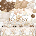 270 Pcs We Can Bearly Wait Baby Shower Decorations: Bear Baby Shower Banner Balloons Disposable Bear Themed Plates and Napkins Cups Tablecloth, Serve 24