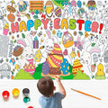 BCCSNNM Easter Coloring Tablecloth for Kids,Giant Coloring Poster for Kids,Easter Crafts Classroom Game Activities Gifts Party Decorations Supplies (31.5 x 72 Inches)