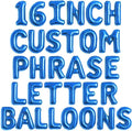 [52pcs] Blue Letter Balloons - 2 Full A-Z Sets For Blue Letter Balloon Banner | Alphabet Ballons | 16 inch Foil Ballon | Customized Name Balloon Letters for a Birthday, Graduation, Wedding Baby Shower