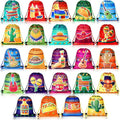 Marsui 24 Pcs Taco Party Party Favor Drawstring Bags Gift Goodie Candy Favors Bags for Birthday Party Supplies