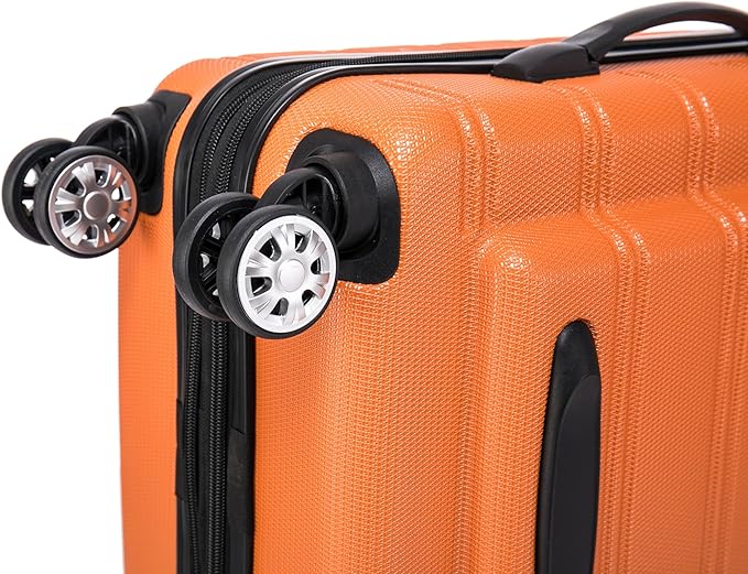Rockland Melbourne Hardside 2 Piece Expandable Spinner Wheel Luggage Set, Carry-On 20" and Tote 14", Orange