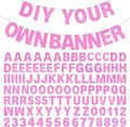 DIY Banner Kit with Letters Glitter Pink Customizable Birthday Graduation Banner Custom Party Hanging Banners for Graduation Wedding Party Baby Shower Decoration (Pink)