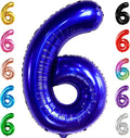 KatchOn, Giant Navy Blue Number 6 Balloon - 40 Inch | 6th Birthday Balloon for 6th Birthday Decorations | 6 Balloons for Birthday | Number Balloons for Anniversary Decorations