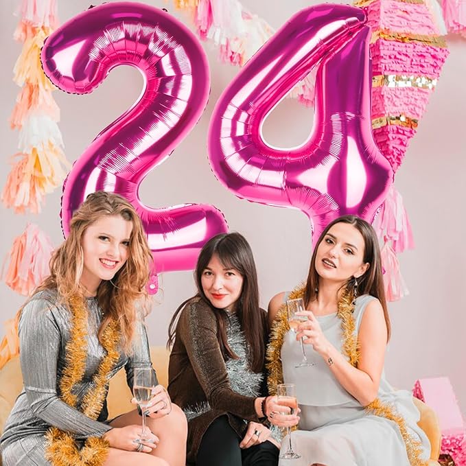 Number 2 Balloons 40 Inch Large Helium Foil Mylar Balloons For Birthdays Party Decorations/Wedding/Anniversary/Graduations/Baby Shower (Rose red)
