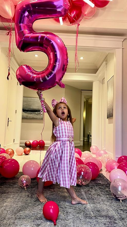 Hot Pink Number 50 Balloon 40 inch, 50 Number Balloons, 50th Birthday Decorations, 50 Year Old Women Hot Pink Party Supplies