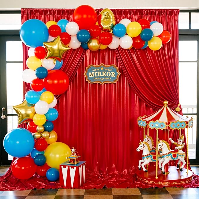 40x10 ft Wrinkle Free Red Sequin Backdrop Curtain for Parties,Thick Not Fall-Off Glitter Backdrop Drapes,8 Panels 5x10ft Shimmer Photo Back Drop Cloth for Wedding Birthday Photography Background