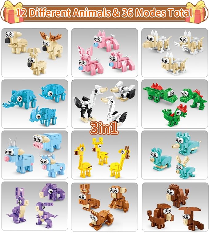 Party Favors for Kids Ages 6-12, 134 Pcs Building Blocks Toys for Boys Girls Kids with Temporary Tattoo Gift Bag, Goodie Bags & Stocking Stuffers Kid Classroom Prizes, Birthday Gifts Party Decorations