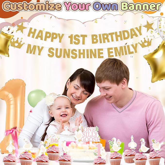 133PCS DIY Banner Kit with Letters Symbols,Make Your Own Banner,Personalized Gold Banner Custom Party Banner for Birthday/Graduation/Thanksgiving/Halloween/Valentine's Day/Retirement (Gold)