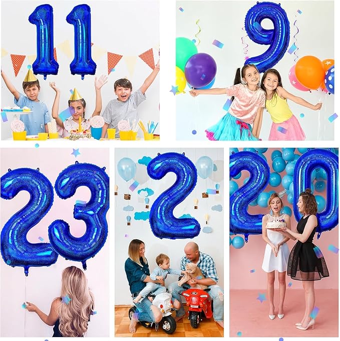 40 inch Navy Blue Number Balloon Dark Blue 2 Balloons Giant Foil Helium Balloons Blue Number 2 Balloon for 2nd Birthday Party Decorations
