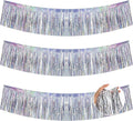 BEISHIDA 3 Packs 30 Feet Metallic Foil Fringe Garland Tinsel Streamers，Laser Silver Wall Hanging Tinsel Fringe Banners for Wedding Birthday Party Decoration Halloween Christmas New Year