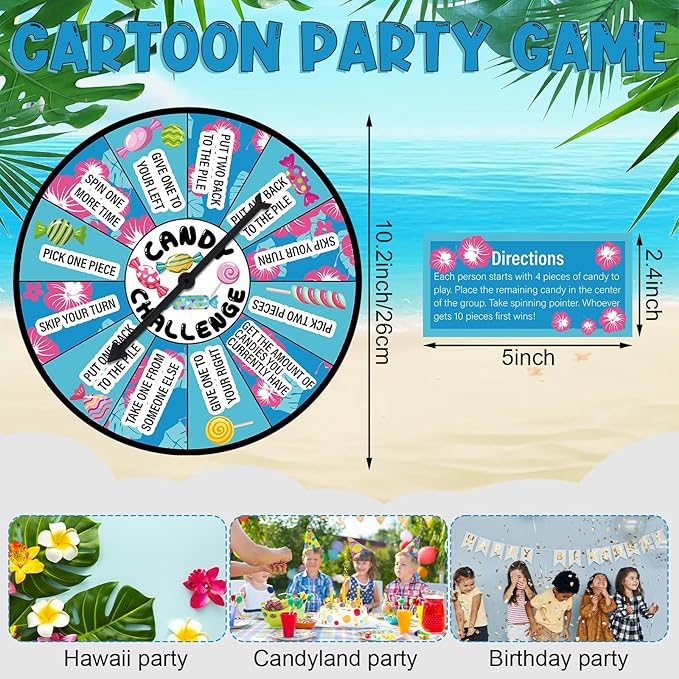 Soulchen Candy Challenge Game Spinner Spring Party Supplies Holiday Festival Game Cartoon Themed Birthday Party Favors Decoration for Boys Girls Teen Adult Family(Cartoon)