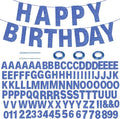 116 Pcs DIY Glitter Custom Banner Kit - Customize with 111 Letters and Numbers, 3 Rope, 2 Threading Devices for Personalized Decor - Halloween, Birthday (Blue)