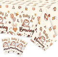 K1tpde Coffee Themed Baby Shower Tablecloths - 3PCS A Baby is Brewing Party Disposable Tablecloths for Kids, Coffee Beans Shower Welcome Baby Decorations Pregnancy Diaper Gender Reveal Party Supplies