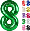 Green Number 8 Balloon 40 Inch, 8 Balloon Number, 8th Birthday Decorations, Green Party Supplies for Boys Girls