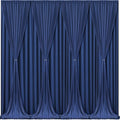 Navy Blue Backdrop Curtains - Wrinkle-Free Polyester Photography Drapes for Wedding, Baby Shower, Birthday, Graduation Party Decorations - 32 X 10FT