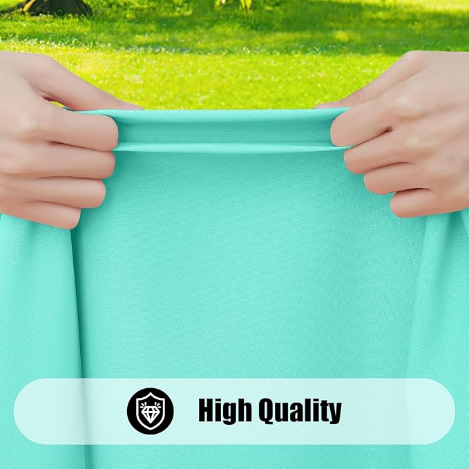 Smiry 2 Pack Rectangle Picnic Table Cloth, Waterproof Elastic Fitted Tablecloths, Washable Polyester Rectangular Patio Table Cover for Camping, Indoor and Outdoor (Aqua, 30"x72")