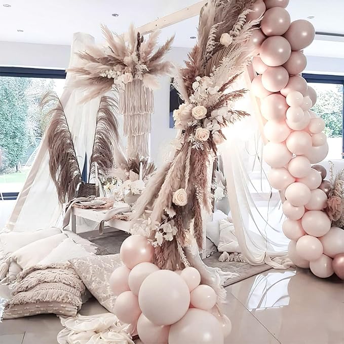 PartyWoo Beige Balloons 155pcs Different Sizes of 18 12 10 5 Inch Boho Cream Ivory Neutral Balloon Arch Kit Garland for Wedding Graduation Engagement Baby Shower Birthday Party Decorations White-F60