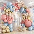 Gender Reveal Balloon Garland Arch Kit,412pcs Pink and Blue balloons 18 12 10 5 Inch for Gender Reveal Decorations Birthday Baby Shower Wedding Bridal