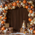 8x10FT Dark Brown Backdrop Curtains for Wedding Parties, Wrinkle Free Polyester Photography Backdrop Drapes for Baby Shower Birthday Parties Stage Background Stand Decorations 4x10ft,2 Panels