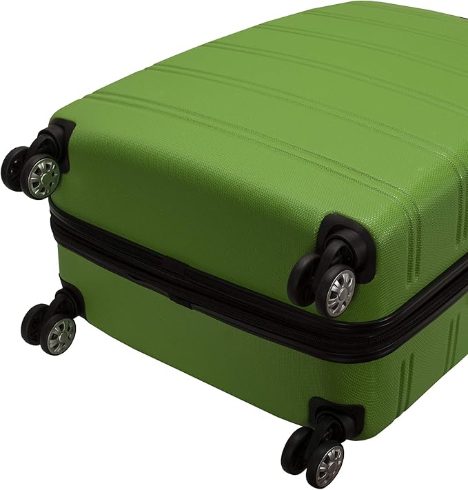 Rockland Melbourne Hardside 3 Piece Expandable Spinner Wheel Luggage Set, (20"/24"/28"), Green