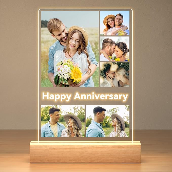 Custom Picture Frames with Photo, Personalized Photo Frame, Customized Gifts for Couple, Personalized Anniversary Birthday Gifts for Women Men Her Him Boyfriend Girlfriend