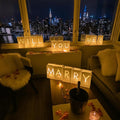 Luminary paper bags wedding proposal decorations “will you marry me?” light up letters sign with led lights included for engagement party, proposals