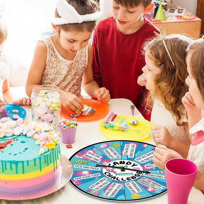 Soulchen Candy Challenge Game Spinner Spring Party Supplies Holiday Festival Game Cartoon Themed Birthday Party Favors Decoration for Boys Girls Teen Adult Family(Cartoon)
