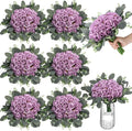 Zeyune 12 Bunches Wedding Bridesmaids Bouquets 144 Heads 7 Inch Artificial Rose Bouquets Silk Fake Flower Bulk with Stems for Valentine's Day Wedding Bridal Shower Home Party Decor(Purple)