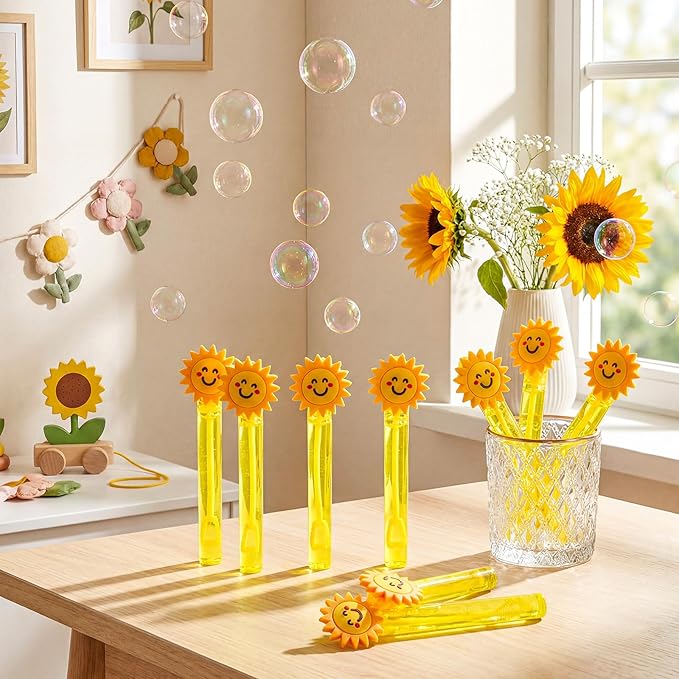Jenaai 24 Pcs First Trip Around the Sun 1st Birthday Bubble Wands Cute Bubbles Party Favors for Summer Activity Cartoon Birthday Gifts Carnival Goody Bag Stuffers Wedding Supplies