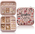 London Travel Gift Jewelry Box for Women, London Lover Souvenirs Gifts, London City Themed Gifts for Traveller Women Friends, London Trip Gift Travel Small Travel Jewelry Case Organizer