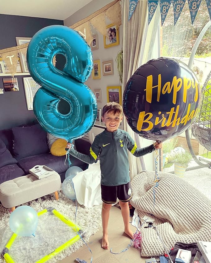 Light Blue Number 6 Balloon 40 Inch, 6 Balloon Number, 6th Birthday Decorations, Light Blue Party Supplies for Boys Girls